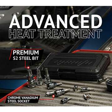 EPAuto Torx Bit Socket Set T8-T60 Cr-V 13 Pieces