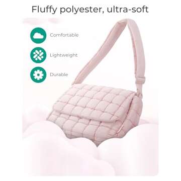 BAGSMART Medium Crossbody Bags for Women, Quilted Puffer Cross body Purse with Adjustable Strap