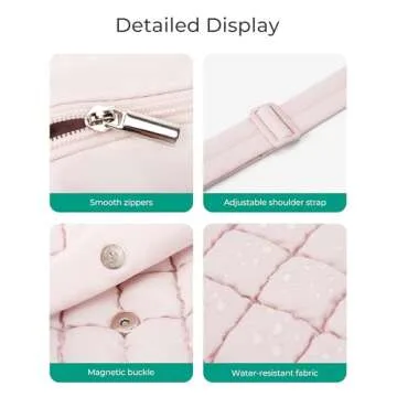 BAGSMART Medium Crossbody Bags for Women, Quilted Puffer Cross body Purse with Adjustable Strap