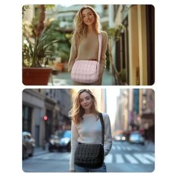 BAGSMART Medium Crossbody Bags for Women, Quilted Puffer Cross body Purse with Adjustable Strap