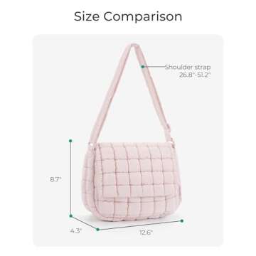 BAGSMART Medium Crossbody Bags for Women, Quilted Puffer Cross body Purse with Adjustable Strap