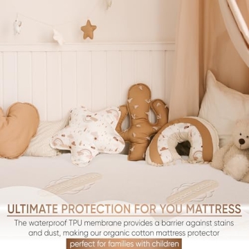 Deluxe Waterproof Organic Mattress Protector Twin - Soft Cotton Comfort