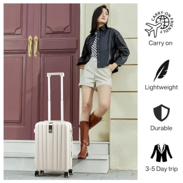 Buy Hanke 24 Inch Spinner Suitcase Lightweight TSA Lock