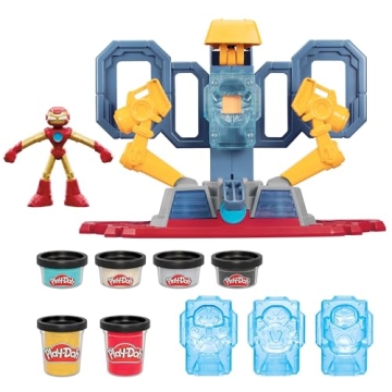 Play-Doh Marvel Iron Man Armor Maker Lab Playset with Lights and Sounds, Customizable Action Figure,...