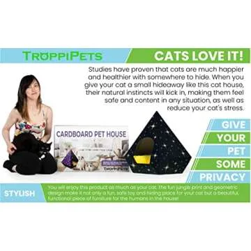 Troppipets Eco-Friendly Cat Bed Teepee Very Sturdy Fits Large Rabbit And Cat At Any Size | Pillow Not Included