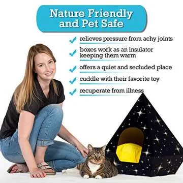 Troppipets Eco-Friendly Cat Bed Teepee Very Sturdy Fits Large Rabbit And Cat At Any Size | Pillow Not Included