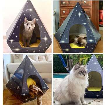 Troppipets Eco-Friendly Cat Bed Teepee Very Sturdy Fits Large Rabbit And Cat At Any Size | Pillow Not Included