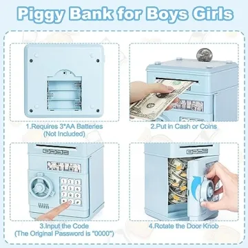 Refasy Piggy Bank for Kids with Password Protection