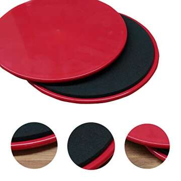 SHINYTIME Core Sliders Fitness Exercise Gliding Discs for Full Body Workout, Gym, Home, Yoga, Ideal to use on Carpet and Hardwood Floor, Portable Pack of 2 (Red)