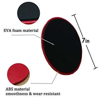 SHINYTIME Core Sliders Fitness Exercise Gliding Discs for Full Body Workout, Gym, Home, Yoga, Ideal to use on Carpet and Hardwood Floor, Portable Pack of 2 (Red)