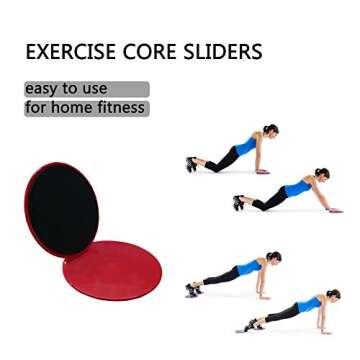 SHINYTIME Core Sliders Fitness Exercise Gliding Discs for Full Body Workout, Gym, Home, Yoga, Ideal to use on Carpet and Hardwood Floor, Portable Pack of 2 (Red)