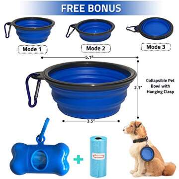 Bonna Retractable Dog Leash for Medium - Small Dogs and Cats 16.5FT Tangle Free, Heavy Duty Walking Leash with Anti Slip Handle, Pause and Lock Strong Nylon Tape, Dog Leash Retractable