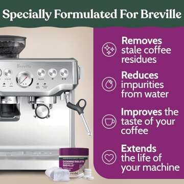 Roobi Breville Compatible Espresso Machine Cleaning & Maintenance Kit. Includes 52 Breville Cleaning Tablets and 6 Water Filters. Carbon Neutral. 1 Year Supply.