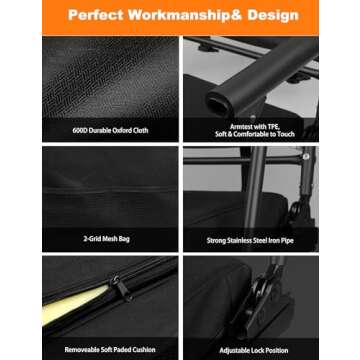 Heated Stadium Seats for Bleachers with Battey, 3 Levels of Heat Bleacher Seats with Back & Cushion, Foldable Heated Stadium Chairs with Armrests, Bleacher Warmer Chair for Camping Game Sport