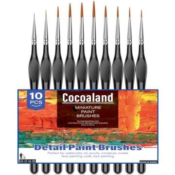 10Pcs Micro Paint Brushes Set for Artists and Crafters