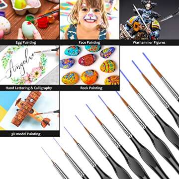 10Pcs Micro Paint Brushes Set for Artists and Crafters