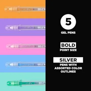 SAKURA Gelly Roll Silver Shadow Gel Pens - Bold Point Ink Pen for Lettering, Drawing, Invitations, &...