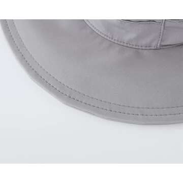 Connectyle Men’s Outdoor Mesh Boonie Sun Hat Summer Wide Brim UV Protection Fishing Hat Safari Cap Gray