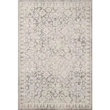 Loloi Magnolia Home by Joanna Gaines Gigi Collection GIG-01 Grey/Ivory 5'-3" x 7'-6" Area Rug