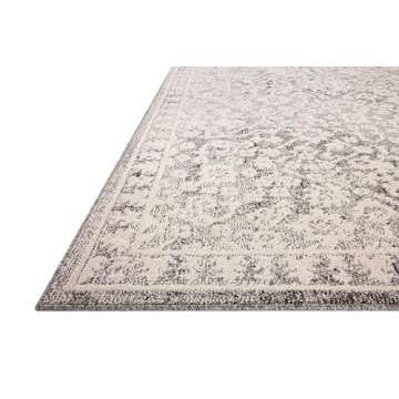 Loloi Magnolia Home by Joanna Gaines Gigi Collection GIG-01 Grey/Ivory 5'-3" x 7'-6" Area Rug