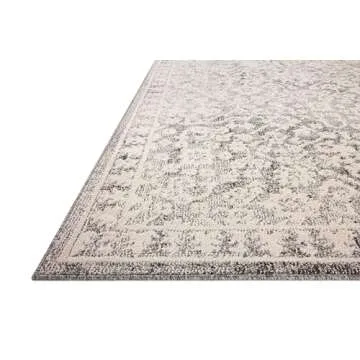 Loloi Magnolia Home by Joanna Gaines Gigi Collection GIG-01 Grey/Ivory 5'-3" x 7'-6" Area Rug