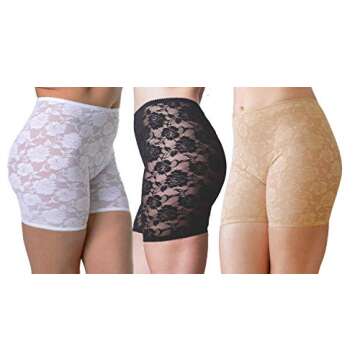 Bandelettes ELEGANCE Anti-Chafing Lace Panty Shorts - Prevent Thigh Chafing – Semi-Compression Shorts for Inner-thigh Rubbing - Breathable & Comfortable - Women's Underwear & Lingerie (White,XXL)