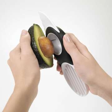 OXO Good Grips 3-in-1 Avocado Slicer, White/Black