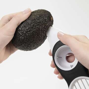 OXO Good Grips 3-in-1 Avocado Slicer, White/Black