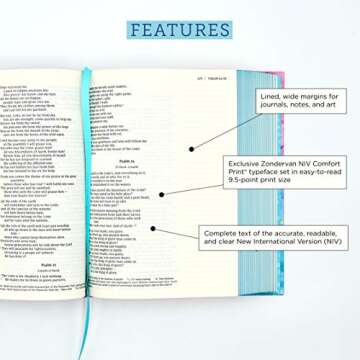 NIV, Artisan Collection Bible for Girls, Cloth over Board, Multi-color, Art Gilded Edges, Red Letter, Comfort Print