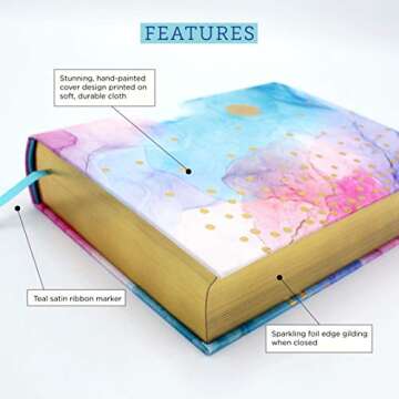 NIV, Artisan Collection Bible for Girls, Cloth over Board, Multi-color, Art Gilded Edges, Red Letter, Comfort Print