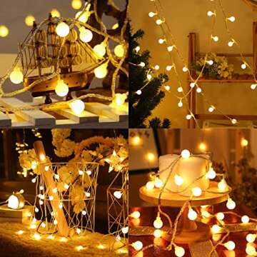 Globe String Light, 40 Led 13FT Battery Operated String Lights, Waterproof Outdoor Indoor String Lights for Bedroom, Classroom Decor, Battery Operated Christmas Lights, String Lights Battery Powered