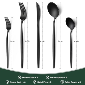 Matte Black Silverware Set by Wildone for Elegant Dining