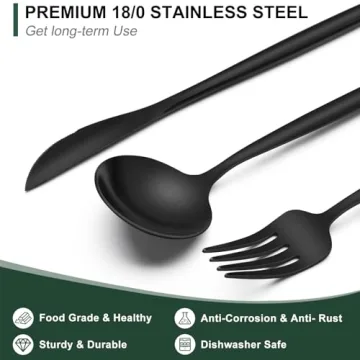 Matte Black Silverware Set by Wildone for Elegant Dining