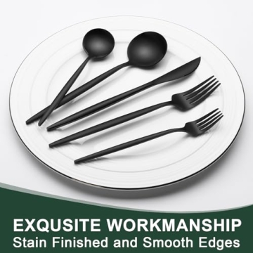 Matte Black Silverware Set by Wildone for Elegant Dining