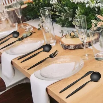 Matte Black Silverware Set by Wildone for Elegant Dining
