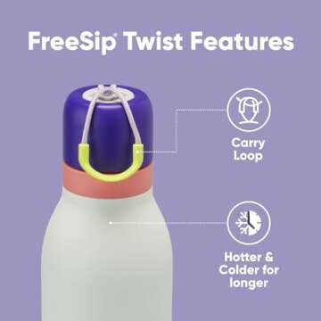 Owala FreeSip Twist Insulated 24-Oz Water Bottle with Straw - Minty Horizons