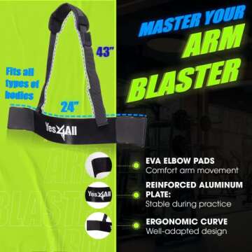 Yes4All Arm Blaster for Biceps & Triceps Dumbbells, 2-Layers Neck Cushion Bicep Curl Support Isolato...