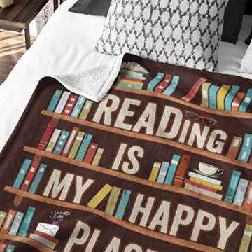 CUJUYO Book Lovers Gifts Blanket - Librarian Gifts Throw Blankets 60"x50" - Book Club Gifts for Reading Lover Bookish - Literary Gift Ideas - Best Bookworm Gifts on Birthday Christmas Graduation