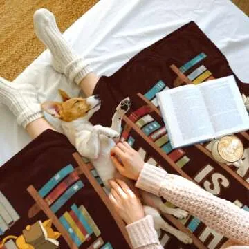 CUJUYO Book Lovers Gifts Blanket - Librarian Gifts Throw Blankets 60"x50" - Book Club Gifts for Reading Lover Bookish - Literary Gift Ideas - Best Bookworm Gifts on Birthday Christmas Graduation