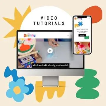 SPINNY Punch Needle Kit, Set of 6 Coasters, Includes Beginner Video Tutorials and Instructions, Beginner Punch Stitch for Adults, Mug Rug Punch Needle Kit,