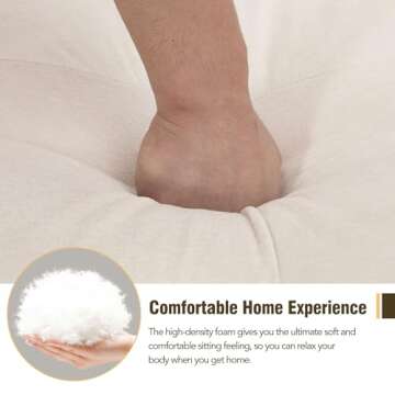 SCANORDIC 110.2" Modular Sectional Sofa Couch, Soft Modern Cotton Chenille Fabric Upholstered Minimalist Sofa, L Shaped Couch with Reversible Chaise for Living Room, Apartment, Beige