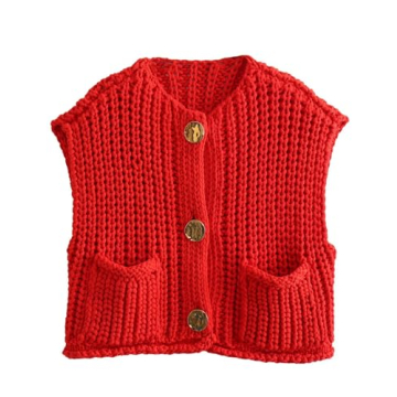 Arssm Button Down Sweater Vest for Women in Trendy Style