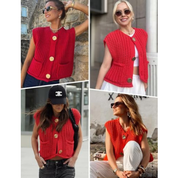 Arssm Button Down Sweater Vest for Women in Trendy Style