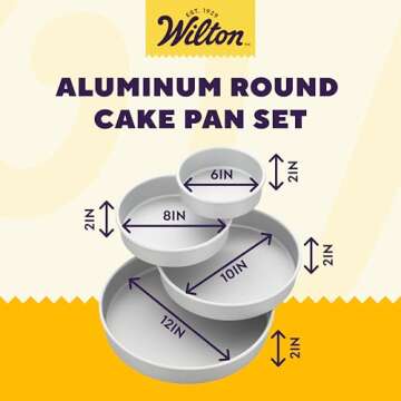 Wilton Performance Pans Aluminum Round Cake Pan, Small and Medium 4 Piece Set