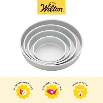 Wilton Performance Pans Aluminum Round Cake Pan, Small and Medium 4 Piece Set