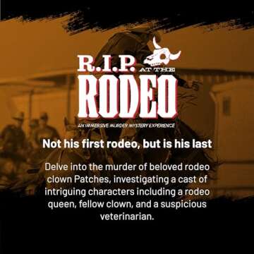 Hunt A Killer: R.I.P at The Rodeo, Solve The Murder of a Rodeo Clown, Mystery Box Game for True Crime Fans, Murder Mystery Game for Adults, Play Detective at Home, Designed for 1+ Players Ages 14+