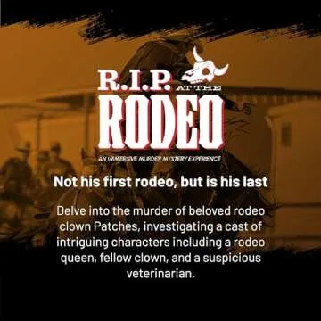 Hunt A Killer: R.I.P at The Rodeo, Solve The Murder of a Rodeo Clown, Mystery Box Game for True Crime Fans, Murder Mystery Game for Adults, Play Detective at Home, Designed for 1+ Players Ages 14+