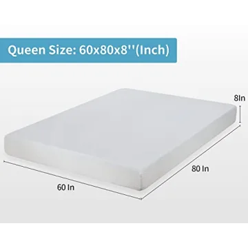 PayLessHere 8 Inch Queen Gel Memory Foam Mattress Fiberglass Free/CertiPUR-US Certified/Bed-in-a-Box/Cool Sleep & Comfy Support