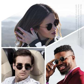 Joopin Stylish Polarized Round Sunglasses for Men & Women - UV Protection & Retro Flair