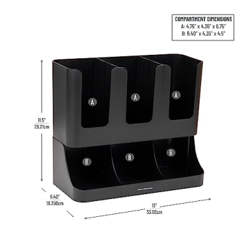 Mind Reader Cup and Condiment Organizer - Black